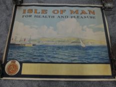 A large original landscape Isle of Man Advertising Poster after Samuel JM Brown, Isle Of Man For