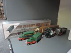 A Tekno 12/1995 1:50 scale diecast, DAF Eddie Stobart Articulated Wagon, boxed along with five Corgi
