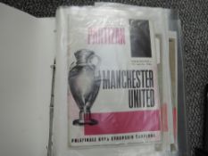 Two folders containing Manchester United Match Day Programmes 1966-1998 including Partizan 13 Aprila
