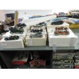 Ten Franklin Mint scale model vintage Cars, 1938 Alvis, 1905 Rolls Royce, 1925 Silver Ghost, 1930