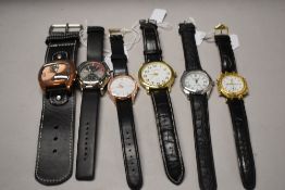 Six mens watches all black straps