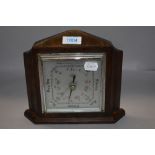 An Edwardian Smiths Shortland barometer having oak case with metal dial