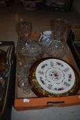 A collection of cut glass items including small Stuart Crystal vase and Brierley fruit bowl, vintage