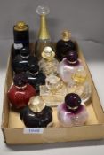 A selection of modern ladies empty perfume bottles including Dior Poison