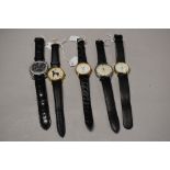 Five mens watches including Avia and Swiss.