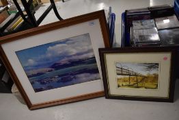 Two local prints entitled 'Wild Boar Fell from Markmere' and Spiders Bridge.
