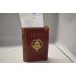 A Victorian volume of the Works Of Alfred Lord Tennyson 1895, leather bound edition for Rugby