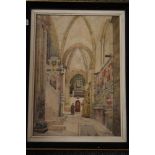 H Terry, (19th century), a watercolour, Valère Basilica Sion Switzerland, signed and dated 15.8.(