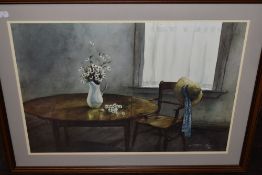 G Butler, (contemporary), after, a print, dining room study, 47 x 64cm, mounted mahogany effect