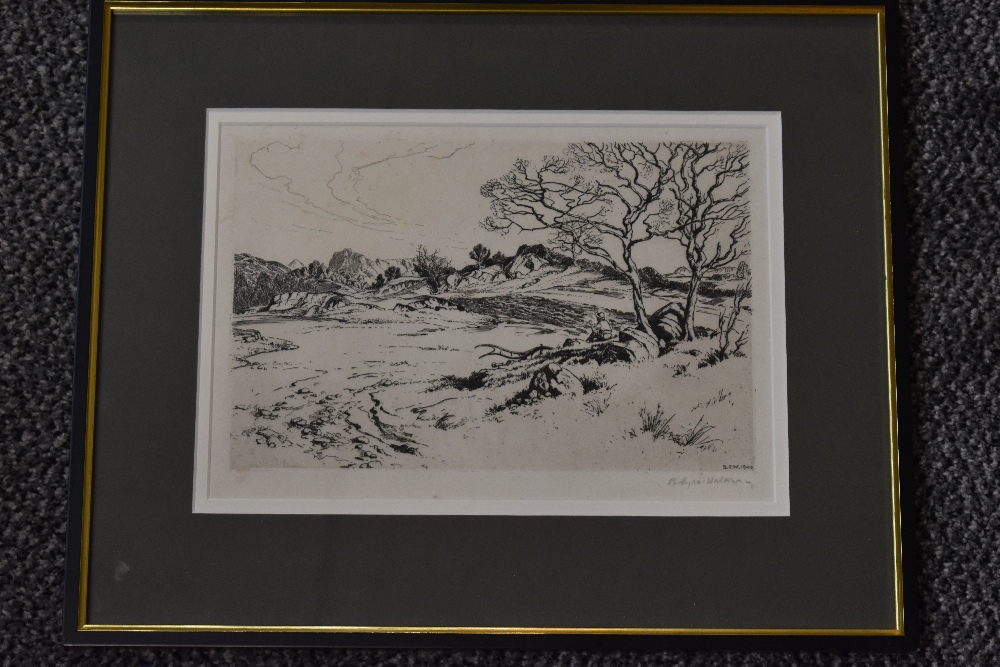 Bernard Eyre Walker, (1886-1972), after, an etching, landscape, signed, 18 x 27cm, modern mounted