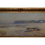 William Lister Lister, (1859-1943), a watercolour, coastal landscape, signed, 24 x 66cm, fancy