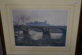 David Ward, (contemporary), after, a Ltd Ed print, signed and num 19/750, Lancaster Castle, 33 x