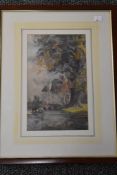 Francis Browne Tighe, (1885-1926), a watercolour, Horse Watering, signed and dated 1913 and