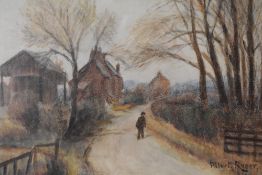 Albert Ryder, (19th/20th century), a watercolour, country lane, signed, 23 x 33cm, mounted framed