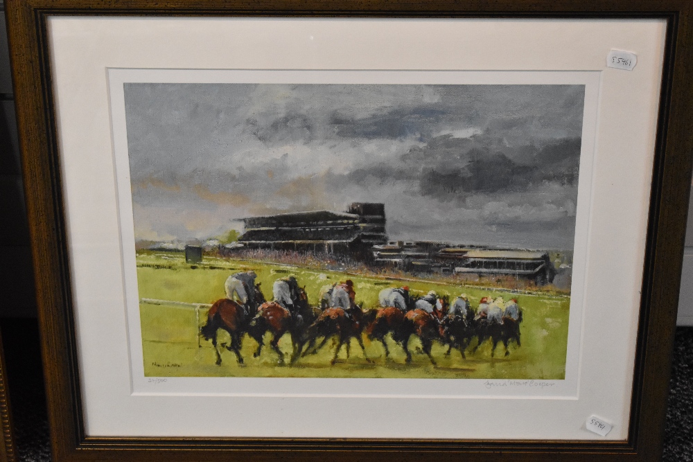 David Mouse Cooper, (contemporary), after, a Ltd Ed print, Cheltenham race fever, signed and num