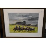 David Mouse Cooper, (contemporary), after, a Ltd Ed print, Cheltenham race fever, signed and num