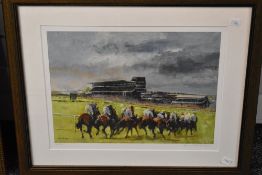 David Mouse Cooper, (contemporary), after, a Ltd Ed print, Cheltenham race fever, signed and num