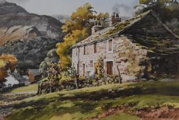 Judy Boyes, (contemporary), a watercolour, Side Cottage Ullswater, signed and attributed verso, 24 x