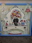 Claire Barone, (contemporary), a mixed media painting, French Dressing Table, signed, with