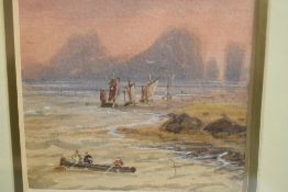 (19th/20th century), a watercolour, seascape, 8 x 12cm, modern mounted framed and glazed, 20 x 19cm