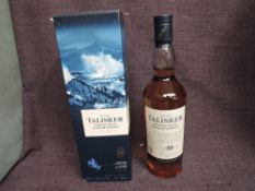 A bottle of pre 2021 Talisker Ten Year Old Single Malt Scotch Whisky, 45.8% vol, 70cl in card box