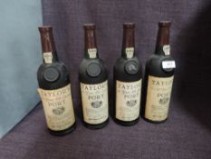 Four bottles of Taylor's Old Tawny Port, 10 year, 20 year, 30 year & 40 year, no strength or