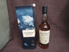 A bottle of pre 2021 Talisker Ten Year Old Single Malt Scotch Whisky, 45.8% vol, 70cl in card box
