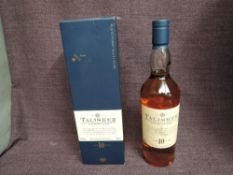 A bottle of pre 2012 Talisker Ten Year Old Single Malt Scotch Whisky, 45.8% vol, 70cl in card box