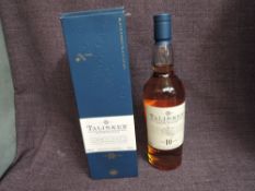 A bottle of pre 2012 Talisker Ten Year Old Single Malt Scotch Whisky, 45.8% vol, 70cl in card box