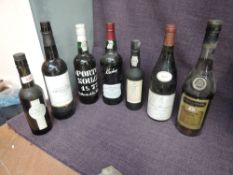 Five bottles and one half bottle of mixed Alcohol, Porto Souza 1977 Vintage Port, 20% vol, 75cl,