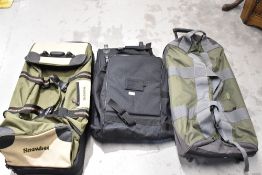 3 bags for transporting fishing or golf equipment one marked Swilken St Andrews one marked Orvis and