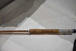 A nice 2pc 8ft split cane fly rod marked forshaw Palace No5