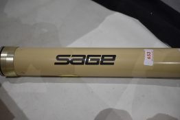 A 15 ft Sage fly rod Graphite 111GFL 10150-3 #10 line 8 7/8oz in original soft sleeve and cream