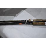 Two fly rods A 9.5ft 2 pc geoffrey bucknall carbon rod and a Golden lion 2pc carbon rod