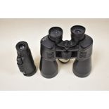 A pair of 12 x 60 coated binoculars and a 40 x 60 ocular