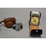 A Mycro IIA miniature camera and a Sunset Unittic light meter