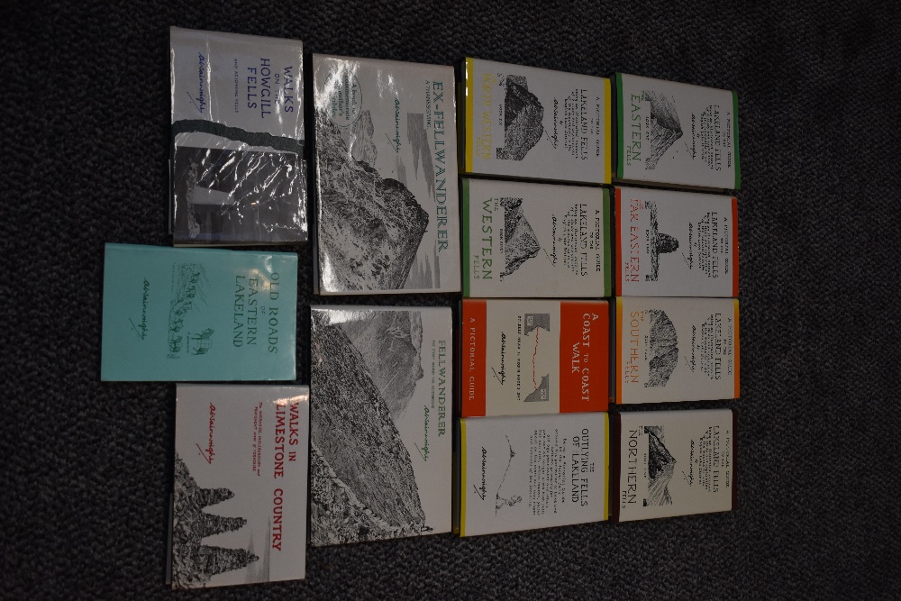 Wainwright. Signed copies. A selection of the Pictorial Guides (later reprints), minus book 3,