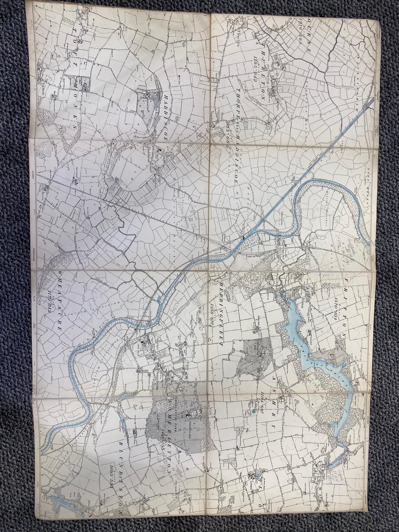 Maps. A selection of folding, linen-backed maps relating to the South-East and South Coast. Late - Image 6 of 6