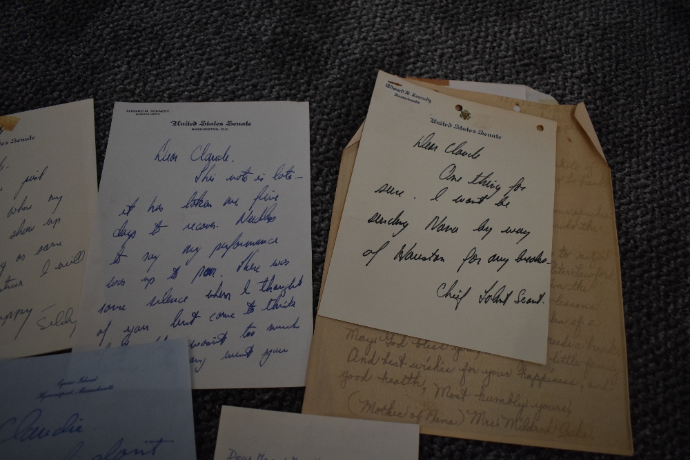 Edward Moore Kennedy (1932-2009). A small selection of hand-written letters on United States - Image 3 of 4