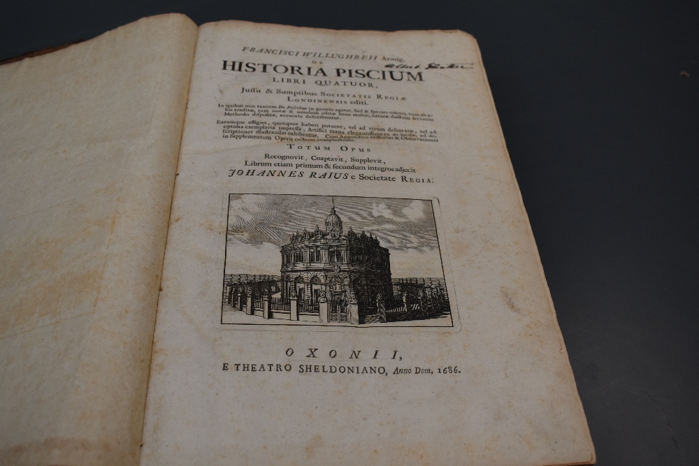 Antiquarian. Willughby, Francis - De Historia Piscium Libri Quatuor, &c. Oxford: 1686. With the - Image 2 of 15