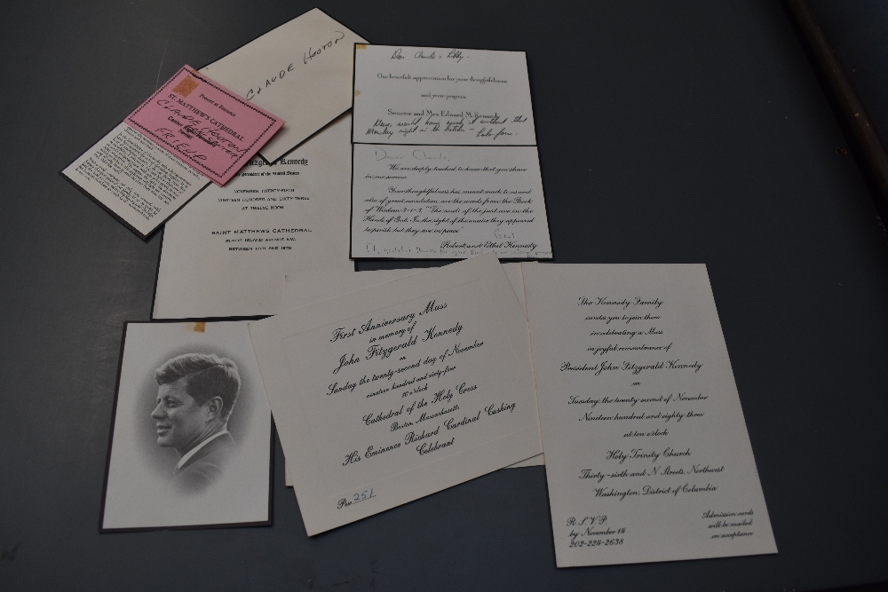 John Fitzgerald Kennedy (1917-1963). Funeral ephemera and related. Includes; an Invitation and