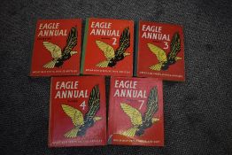 Children's. Eagle Annual. Numbers 1, 2, 3, 4, & 7. Circa 1950's. (5)