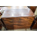 A late Victorian pine chest of two over three drawers with scumble paint work.