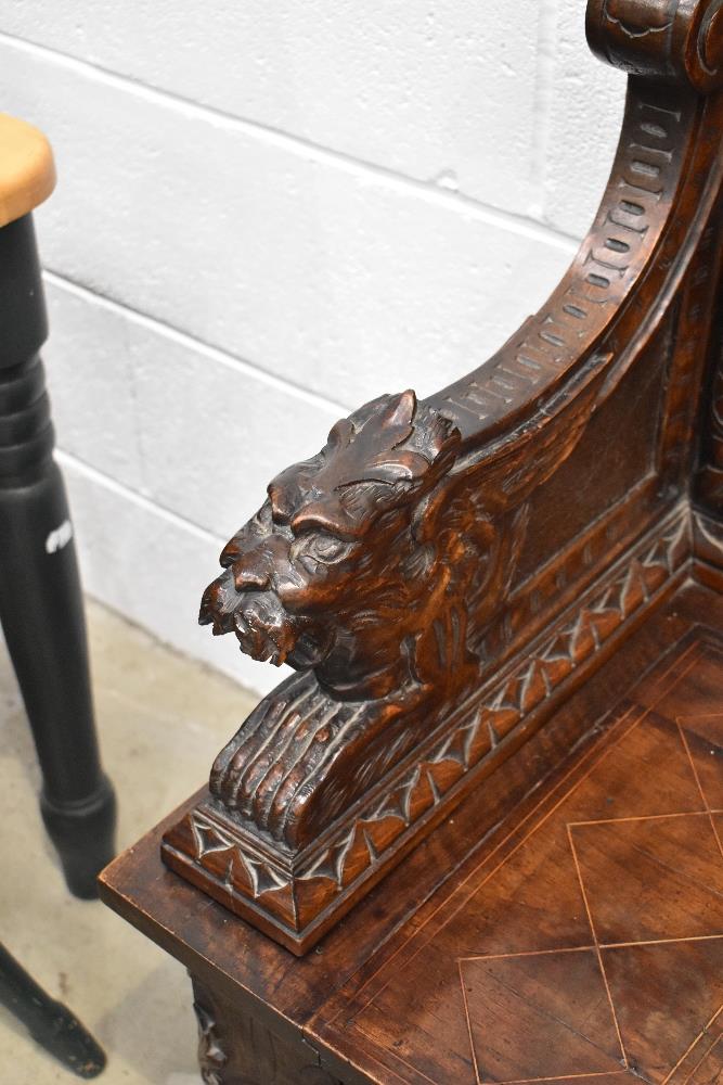 A mid to late 19th Century Northern Italian (lombardy) carved fruitwood and marquetry inlaid - Image 4 of 6
