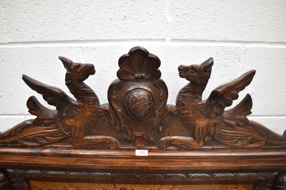 A mid to late 19th Century Northern Italian (lombardy) carved fruitwood and marquetry inlaid - Image 3 of 6