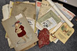 A selection of local interest ephemera including Salon playing cards, 1915 Calendar and early land