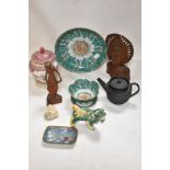 A selection of 20th century Chinese wares including decorated ginger jar, cloisonne bowl, Basalt tea