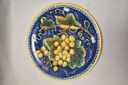 A modern San Gimignano Majolica decorated charger plate