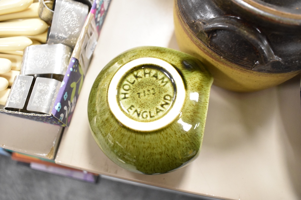 A good selection of studio pottery kitchen wares, including storage jars, vase, plates and bowls. - Image 2 of 2