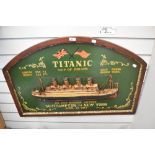 A modern reproduction wall plaque commemorating the Titanic